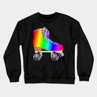 Retro Rainbow 70s Disco Roller Skates Crewneck Sweatshirt